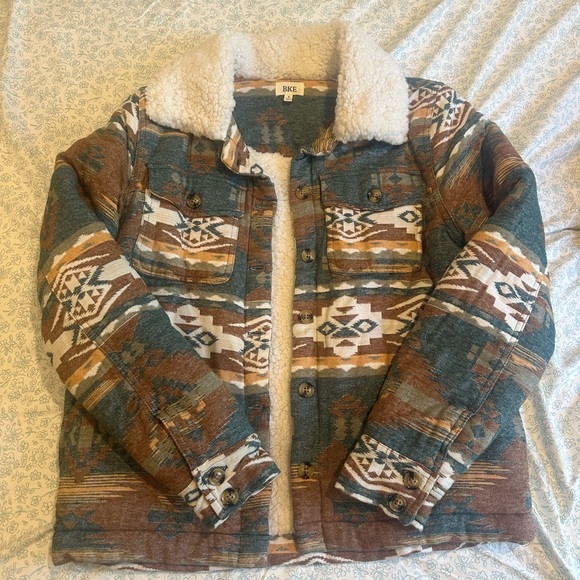 BKE Jackets & Blazers - Buckle BKE Aztec Western Sherpa Lined Jacket